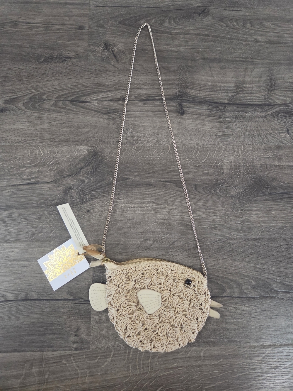 Woven Straw Fish Crossbody  Charming Beach Style NWT